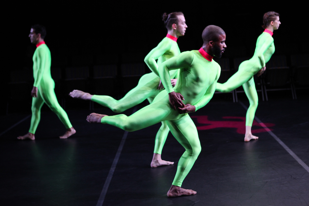 Heginbotham's Dancers in Lime Green Unitards
